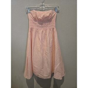 Vintage Lilly Pulitzer Women's Pink Polka Dot Strapless Dress Size 0